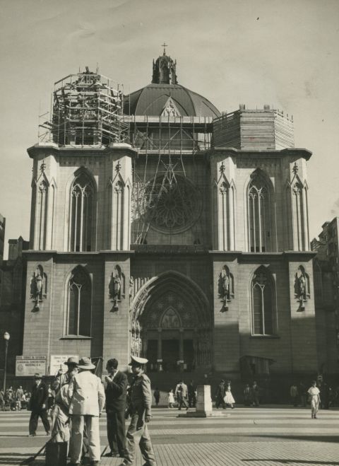 Catedral da Sé em obras — São Paulo, 1957